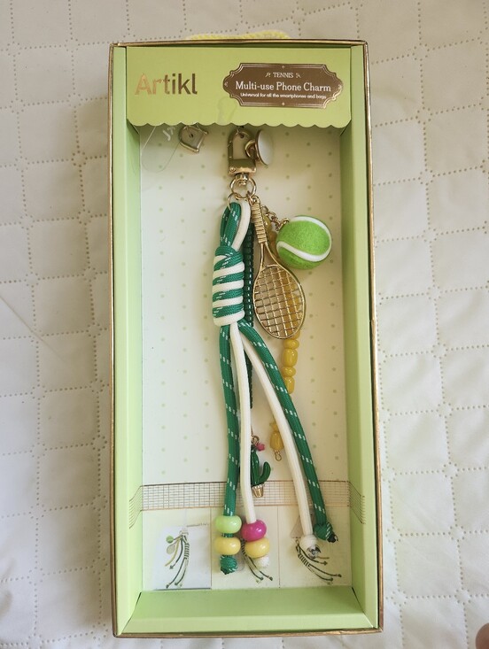 Artikl Accessories - Tennis Charm Phone Keychain/ Bag Charm- Green